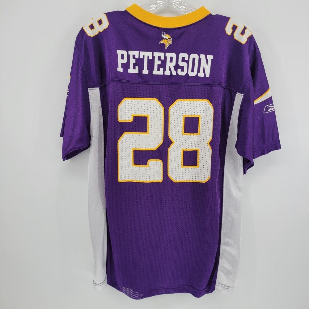 Reebok Minnesota Vikings Adrian Peterson 28 Jersey Youth XL Purple NFL Football